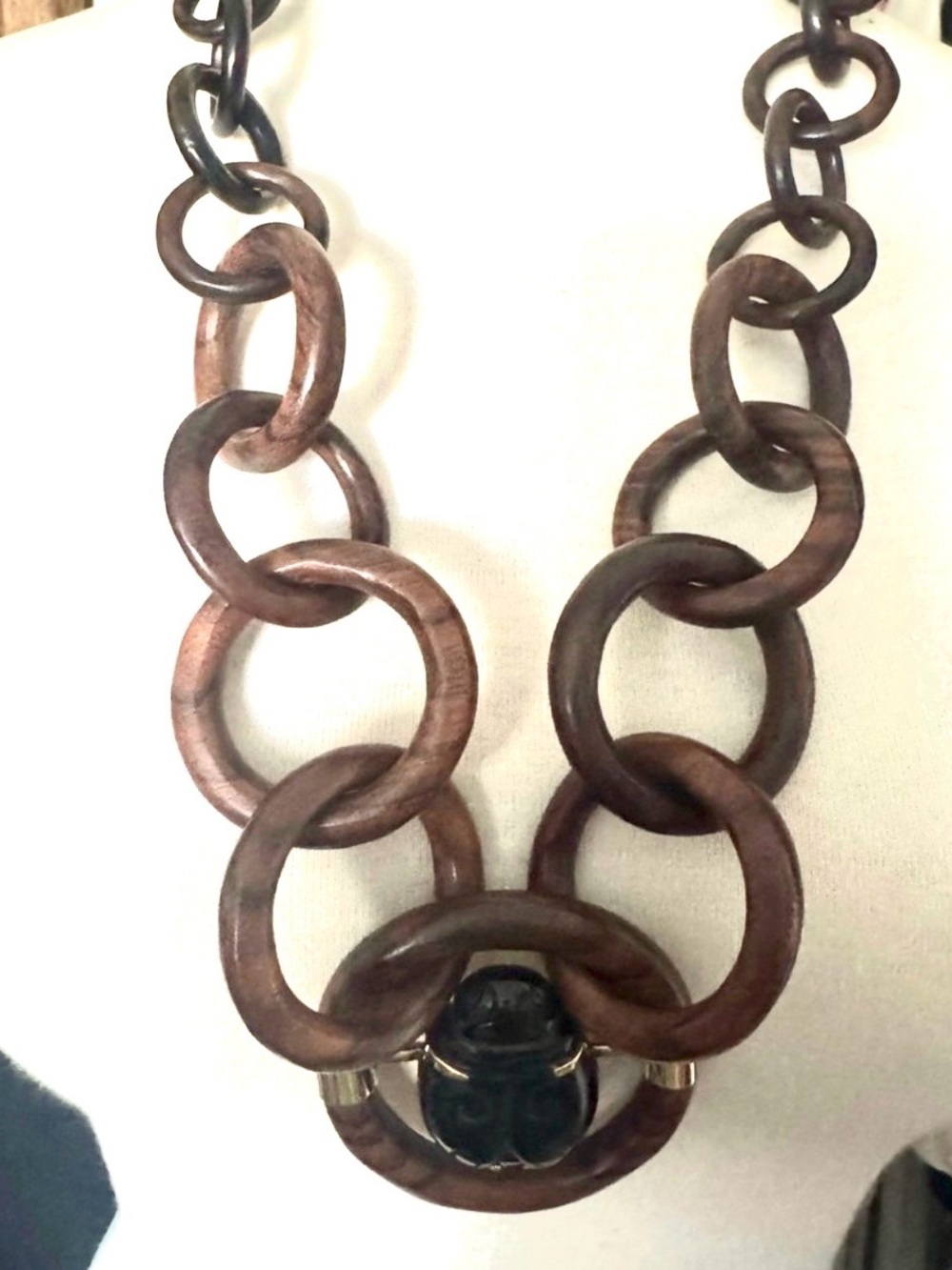 Bug wooden Chain statement Necklace